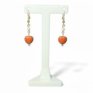 Red Jasper Heart Earrings